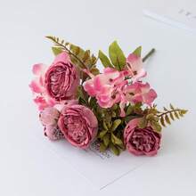 1/80PCS Artificial Flowers-Silk Peony, Hydrangea, Fake Plants, Home, Dining Room, Living Room, Outdoor Garden Decoration,Mother's Day Gifts, Birthday Gifts, Graduation Season Gifts,Wedding Season, The Art Of Inserting Flowers, Photography Props, Flower Wall, Flower Wreath, Bridal Bouquet, Wedding Decoration, DIY Flower Wreath Materials, Birthday Party Decoration Materials, Home Decoration Accessories, Valentine's Day. - Hot Pink - View 4
