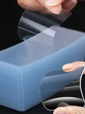 10 قطعة/عبوة، شريط لاصق ثنائي الجانب قوي، ملصقات جدار شفافة خالية من الغرز، شريط لاصق جداري مقاوم للماء بنموذجين، مقاوم للماء، قابل للإزالة، شرائط تثبيت جدارية شفافة - مثالية لشعارات السنة الصينية الجديدة