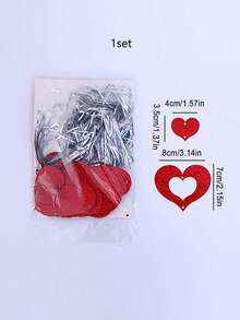 1set Valentine'S Day Red Heart Wreaths - Plastic Hanging Hearts With Ribbons - No Power Required - Suitable For Valentine'S Day, Weddings, Birthdays, Parties, And Couple Events