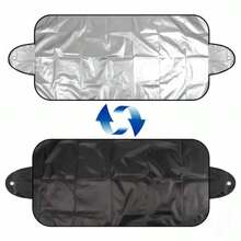 Cubierta de parabrisas de coche con revestimiento de plata 190T, Parasol de parabrisas de invierno de 200*70CM, Bloqueador de nieve para coche - A - Ver 8