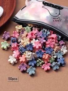 Bộ 50 kẹp tóc hoa mini nhiều màu (Màu ngẫu nhiên) Dễ thương cho ngày lễ tình nhân, Phụ kiện tóc, Kẹp tóc, Kẹp tóc, Kẹp tóc, Kẹp tóc, Phụ kiện đi biển Kẹp tóc mùa thu đông cho trang phục đi nghỉ dành cho nữ - Nhiều màu - Xem 5