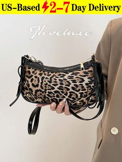 Y2K Fashionable And Versatile Star & Moon Design Unique Silver Millennium Shoulder Chain Crossbody Bag, Perfect For Girls' Street Style, Parties, And As A Gifttrendy Star Print Women Bag 1pc Retro Lace Up Bow Decor Crossbody Shoulder Armpit Satchel Bag, Suitable For Dates, Outings, Parties, Fashionable Bow Purse For Women.Baguette Bag.Gothic Clutch For Halloween.Slim Profile Crossbody.Leopard Print Bag .Can Be Used As Valentine's Day, Thanksgiving, Halloween,Christmas Gift.Fashionable Leopard Print Women's Crossbody Bags, Shoulder Bags And Handbags, Adjustable Shoulder Straps,Retro And Elegant, Suitable For Everyday And Formal Occasions, Essential For Everyday Dates, And Ideal For Commuting And Travelling.