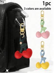 Porte-clés style campagnard en cerise - Un charm de sac créatif pour femme, un charm de sac mignon en forme de cerise convenant aux sacs à dos et aux sacs à main, un pendentif décoratif multifonctionnel, idéal pour décorer les sacs à dos, les sacs à main, les portefeuilles et les porte-clés, parfait pour le port quotidien, la vie scolaire, les sorties shopping et les rassemblements décontractés, un cadeau idéal pour la famille et les amis, et un cadeau de Noël. - Multicolore - Voir 1