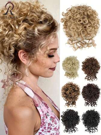 Drawstring Messy Hair Buns Curly Ponytail Synthetic Clip In Hair Extensions Elegant For Daily Use Hair Accessories