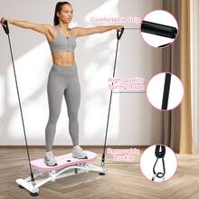 Sliding Ski Simulator With Resistance Bands - Indoor Skiing Fitness Equipment For Home Gym, With Resistance Bands & Non-Slip Base, Full-Body Cardio Training Machine For Core, Leg & Arm Workout - Pink - View 6