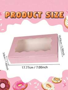 1/3/15pcs - Cookies & Pastries Boxes With Clear Window, Size: 7 X 4.3 X 1.5 Inches, Kraft Paper Material, Premium Baked Goods Gift Boxes For Desserts, Weddings, Parties, Christmas, Birthdays - Multicolor - View 11