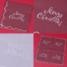 20/40/60/100张装，圣诞餐巾纸 - 红白相间节日派对餐具，印有“圣诞快乐”字样，双层一次性餐巾纸，适用于圣诞节、新年、家庭聚会、晚宴和庆祝活动，以及圣诞餐桌装饰。 - 彩色 - 查看 4