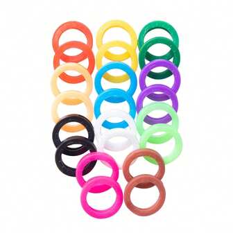 10个随机颜色钥匙识别环/彩色钥匙套，硅胶钥匙套，送给家人的完美礼物，男女皆宜