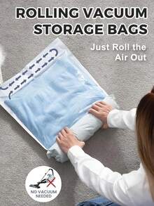 Vakuumverschluss Aufbewahrungstaschen, Kompressionstaschen, Handrollverschluss Tasche zum Reisen für Kleidung, Gepäck, Koffer, Großraum Daunenjacken Aufbewahrungstasche, hergestellt aus TPU, reißfest, wasserdicht, langlebig, Entlüftung durch Einwegventile, transparentes Design Kleidersack, wasserdichte Tasche, Kleidungsorganizer, Kleideraufbewahrung, Packtaschen, Reiseutensilien, Reiseorganizer - Verschiedenfarbig - Übersicht 5