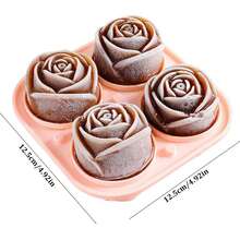 1 Silicone Ice Cube Tray, Rose-Shaped Ice Cube Tray Mold, Suitable For Chilled Cocktails, Whisky And Juice - Pink - View 13