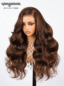 MEGALOOK 6X5 Pre-Cut Lace Invisible Knot Glueless Wig #4 Color Wavy Curly Hair Pre-Plucked Hairline Human Hair Wig Suitable For Beginners Glueless All-Day Comfortable Natural Hairline Invisible Wig For Daily Wear - S4 - View 6