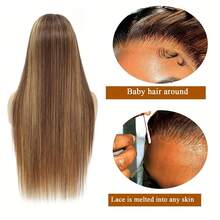Uveous Straight Lace Front Wig Human Hair 5x5 Pre-Pulled With Baby Hair 180% Density Lace Close Up Human Hair Wig Women Natural Black 13X4 Upgraded HD Lace Front Wig Straight Lace Front Wig Human Hair 4x4 Glueless Wear & Go Wigs Human Hair Pre Plucked 28 Inch Highlight Ombre Lace Front Wig - S4/27 - 查看 4