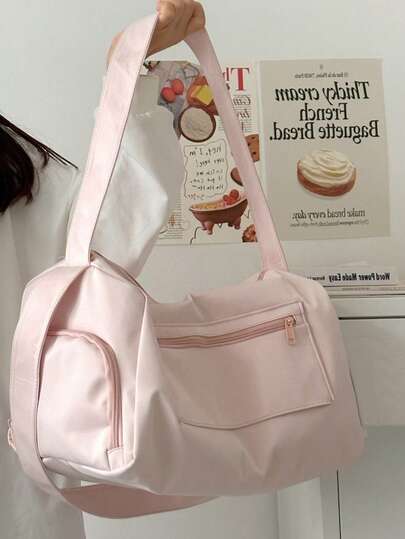 Nueva bolsa de hombro de moda clásica de payaso de unicolor, de gran capacidad, con diseño de bolsillo y con orificio para auriculares, ligera y portátil, adecuada para viajes al aire viajes de corta distancia