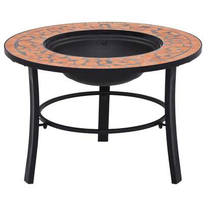 vidaXL Feuerstelle Mosaik Keramik Terracotta 68 Cm
