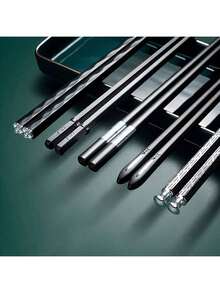 Non-Slip Fiberglass Chopsticks, 5-Pair Set - Vintage Style For Sushi, Restaurants & Events, Durable & Dishwasher ​ - màu đen - Xem 7