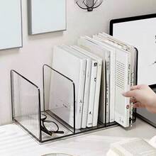 1pc Transparent Acrylic Desktop Bookshelf, Book Stand, Office/Student Document/Book Storage Organizer Rack - Multicolor - View 6