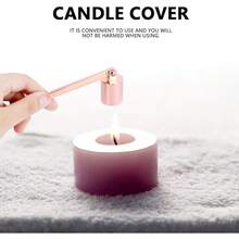 Fafeicy Apagador de Velas de Acero Inoxidable apaga Velas automático con Largo para Uso en hogares restaurantes y Ceremonias (Negro) - Oro rosa - Ver 3