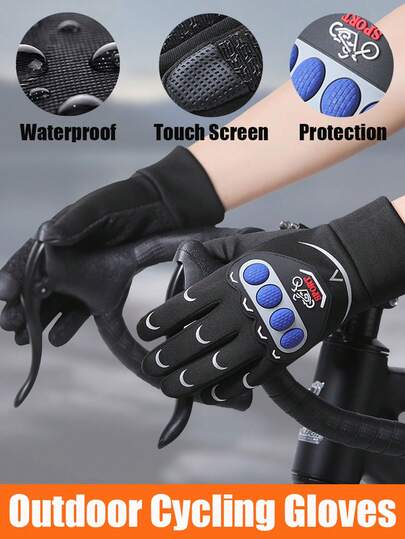 1 Paar Winter Outdoor Herren und Damen Warme Handschuhe, winddicht und spritzwassergeschützt, Samthandschuhe, Touchscreen Vollfinger Handschuhe, Sport Vollfinger Handschuhe, Herren und Damen Outdoor Wandern und Radfahren, Samt warm Vollfinger Handschuhe, Motorrad Fahrschutz Vollfinger Handschuhe Schneehandschuhe