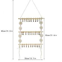 Soporte para lazos y diademas - Exhibidor de diademas montado en la pared de tela con secciones codificadas por color, asa de colgar grande y decoración superior tipo cuentas - Organizador de almacenamiento de lazos para cómoda o exhibición de accesorios sin muñecas (fácil de colgar) - Multicolor - Ver 6