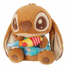 Miniso 迪士尼史迪奇系列 - 10英寸棕色皮革坐姿毛绒玩偶（史迪奇），不含夜光填充物，亲肤材质，标志性史迪奇爪子细节，可收藏展示（1个） - 彩色 - 查看 10