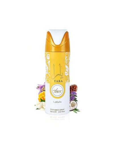 Lattafa Yara Desodorante Spray Naraja 200 ml Perfume Fresco y Duradero para Todo el Día