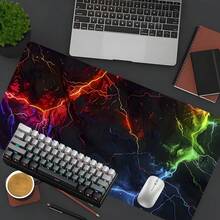 YUFZX Fashionable Rainbow Lightning Style Extended Mouse Pad With Non-Slip Stitched Edges, Available In Multiple Sizes. Perfect For Desktop Gaming And Office Use. Makes A Great Gift For Boys And Girls, And Is Also Suitable For Christmas And Halloween. - Multicolor - View 12