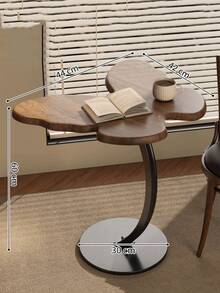 1 pieza Mesa lateral/mesa de centro de madera, diseño artístico con marco de acero al carbono, resistente y estable, adecuada para el hogar, la sala de estar, el balcón, el dormitorio, un regalo especial para los amigos - Multicolor - Ver 11