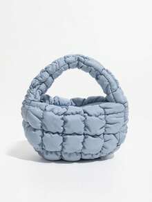 2025 Neue Mode Kleine Nische Design Vielseitige Rautenmuster Dopamin Stil Multi-Farben Optional Süß Schick Pastoraler Koreanischer Stil Herbst/Winter Mini Handtasche, Shopper, Wolken Tasche, Plissee Tasche - Verschiedenfarbig - Übersicht 9