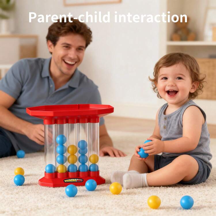 家庭聚会/旅行/户外弹跳球游戏 - 适合14岁以上青少年的四子连珠互动玩具，亲子趣味棋盘游戏 - 彩色 - 查看 5