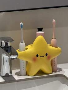 1个星形牙刷架，壁挂式浴室洗手池牙刷架 - 彩色 - 查看 6