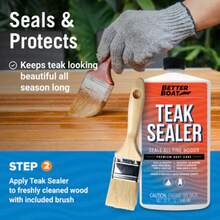 Teak Cleaner And Sealer Kit, Includes Brightener, For Wood Restoration, Outdoor Furniture, Boats, Indoor Furniture, Shower Stools, Cleans, Restores, Seals Stains - Tan - View 4
