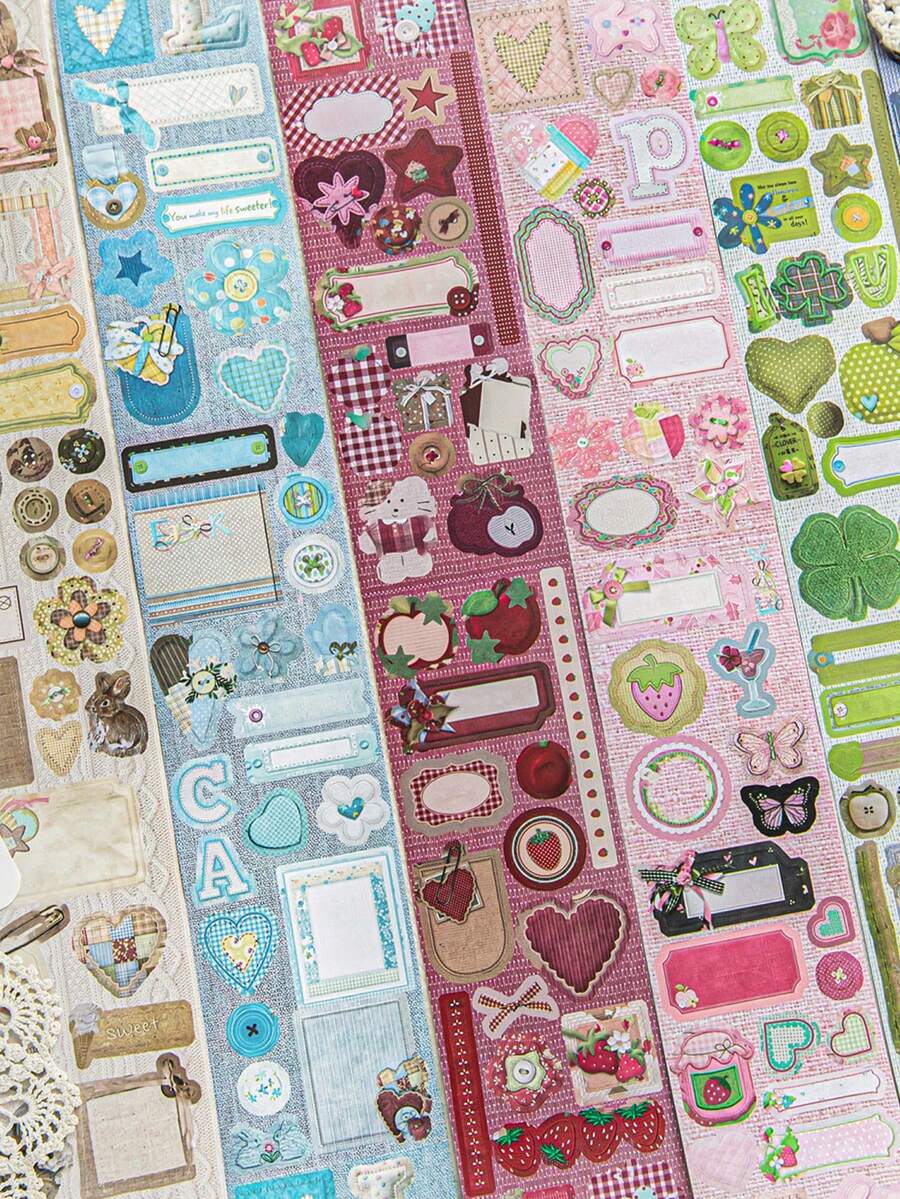 1 Roll Textured Paper Washi Tape, Vintage Patterned Decorative Tape For Scrapbooking, Journaling, DIY Crafts - Multicolor - View 1