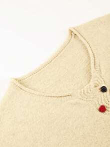 Women's Casual Cardigan, High-Quality Knitted Fashionable Knitwear Top, Autumn/Winter - Apricot - View 10