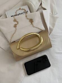 Die neue modische, vielseitige und stilvolle Schulter-Umhängetasche, eine stilvolle kleine quadratische Tasche für Dinnerpartys, ist für den täglichen Gebrauch während Reise-Diners geeignet. - Gold - Übersicht 4