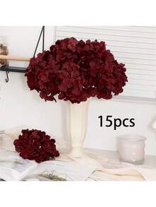 每包10支/4支，逼真丝绸绣球花束，质感栩栩如生，适用于婚礼中心装饰、DIY花束、家居花瓶装饰、客厅/卧室花卉装饰、新娘捧花、腕花、生日派对、新年礼物、情人节、母亲节等场合。也适用于卧室装饰、女士礼物、婚礼装饰、婚礼配饰、妈妈礼物、房间装饰、家居装饰、花束、人造花、女士礼物等。 - 酒紅色 - 查看 13