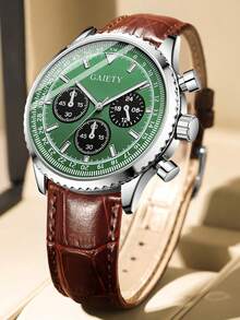 1 Stück Herren Quarzuhr, Lässig Business Klassisch mit drei Augen, gemischte Skala, runder Zifferblatt, geeignet für täglichen Gebrauch, Dekoration oder Geschenk für Freunde und Väter