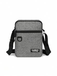 大容量时尚男士单肩斜跨邮差包，多功能可调节肩带拉链开合，多隔层实用收纳男包