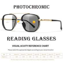 1PC Metal Frame Fashionable Color Changing Reading Glasses, Anti Blue Light Lenses, Suitable For Middle-Aged And Elderly People To Read Books, Newspapers, Mobile Phones, With Exquisite Glasses Cases, UNISEX - Silver AD11 Case - View 2