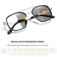 1PC Metal Frame Fashionable Color Changing Reading Glasses, Anti Blue Light Lenses, Suitable For Middle-Aged And Elderly People To Read Books, Newspapers, Mobile Phones, With Exquisite Glasses Cases, UNISEX - Silver AD11 Case - View 5