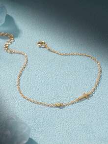 1 Vòng tay bạc Sterling 925 đính đá Cubic Zirconia cổ điển dành cho nữ, đeo hàng ngày trong tiệc sinh nhật - Vàng - Xem 2