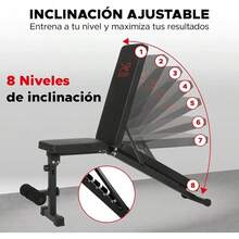 Banca de Pesas Profesional 300 kg – 3 Niveles (Plano, Inclinado, Declinado) + Soporte para Piernas – Estructura de Acero Reforzado, Ideal para Press Banca y Abdominales - Maryland - Ver 6