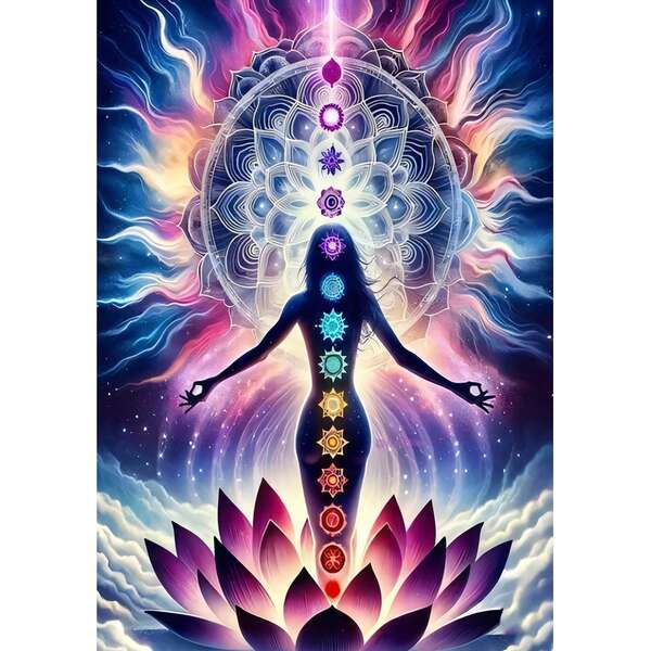 Kit de Pintura de Diamante 5D DIY: 30x40cm/11,8 polegadas * 15,75 polegadas, Mosaico da Deusa de Lótus, Conjunto de Pintura Digital para Adultos, Arte de Parede, Sem Moldura, Presente Surpresa, Tema Anime, Diamantes Redondos, Material Acrílico (PMMA)