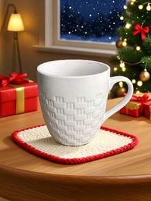 1 Stück Weihnachtsbecher mit Weihnachtspullover Relief Muster, 350ml Weihnachtsbecher mit niedlichem Weihnachtsbaum, Lebkuchenmann, Süßigkeiten für Kaffee, Milch, Wasser, Latte, Mokka, Cappuccino, perfektes Weihnachtsgeschenk, festliche Feiertags-Trinkware, Weihnachtsdekoration, Weihnachtsgeschenke