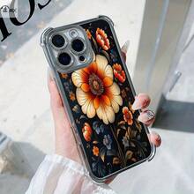 Funda Exclusiva para  16, 16 Plus, 16 Pro, 16 Pro Max,  15, 15 Plus, 15 Pro, 15 Pro Max, 14, 14 Plus, 14 Pro, 14 Pro Max, 13, 13 Pro, 13 Pro Max, 12, 12 Pro, 12 Pro Max, 11, 11 Pro Max, 7, 8, X, XS, Diseño de Patrón Floral Colorido, Antimanchas, a la Moda, , Resistente a Impactos en las Cuatro Esquinas - Colores mixtos - Ver 6