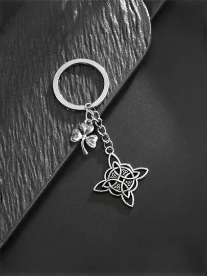 1pcsFashionable Four-Leaf Clover Classic Irish Celtic Knot Pendant, Key Chain, Metal Keychain, Pendant, Backpack Pendant, Suitable For Birthday Gifts, Wedding Gifts, Mutual Gifts Among Elders And Friends, Good Quality And Good Meaning