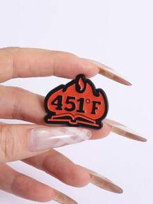 1pc 451 Book Flame Enamel Needle Creative Fun Brooch Clothes Backpack Jewelry Gift For Friends Jewelry Gift - Multicolor - View 4
