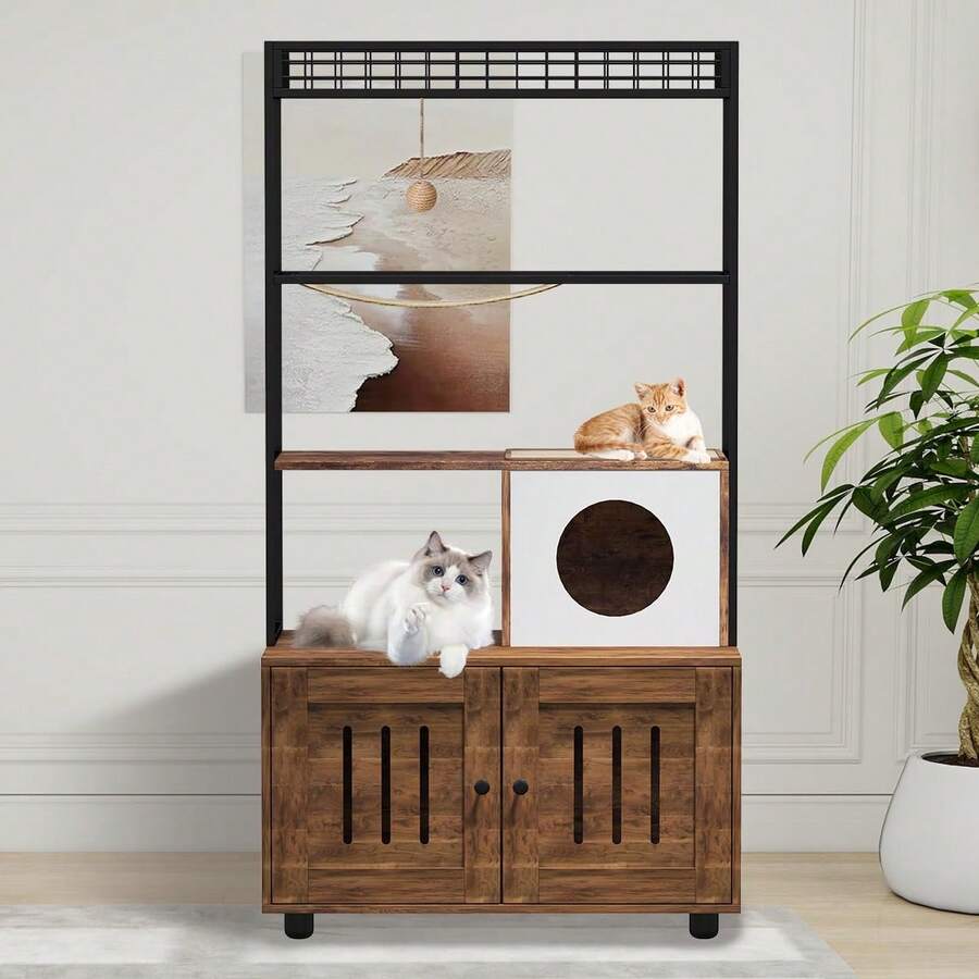 Cat Litter Box Enclosures - 紅木色 - 查看 1
