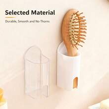 1/2个极简透明底座/白色主体长方形牙刷架，承重力强，壁挂式安装，无需用电，自粘式电动牙刷架，适合圣诞节礼物交换、浴室收纳、秋季焕新、返校必备、浴室收纳好物 - 彩色 - 查看 5