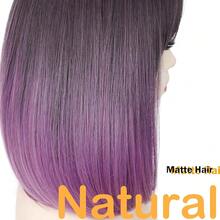 Lady Miranda Purple Bob Wig With Bangs Short Straight Ombre Wig Middle Part With Bangs Bob Hair Wigs Synthetic Grey To Purple Wigs For Women Daily Party Wig For Women{Inchcolor_nameinch:Inch1-GreyOmbrePurpleinch} - 1-灰紫色 - 查看 10