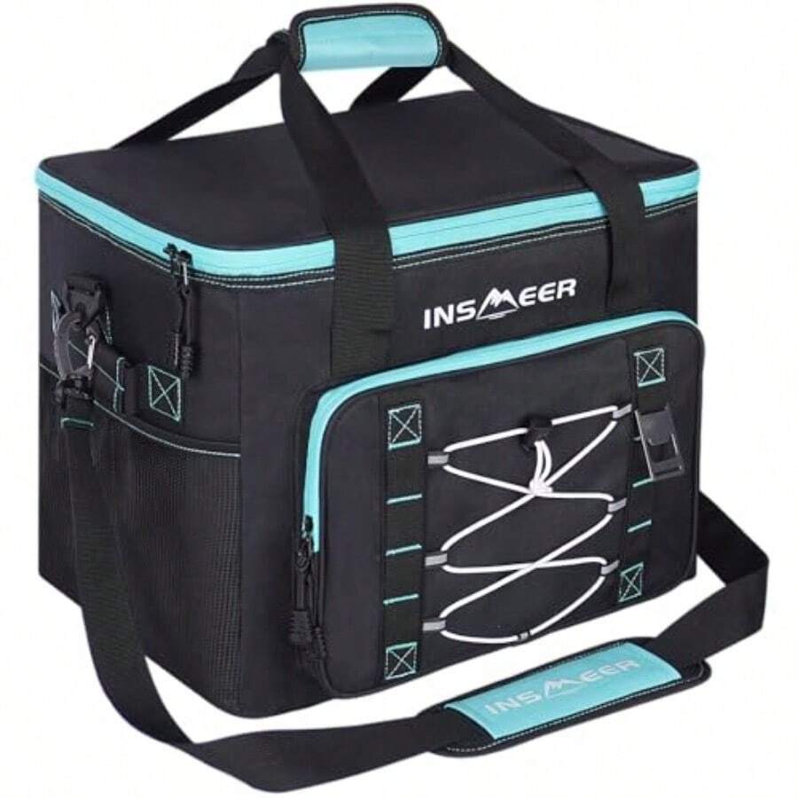 Cooler Bag 60Cans40L Large Cooler Bags Insulated Soft Cooler Bag Leakproof/Collapsible/Portable Cooler Backpack With Bottle OpenerandRemovable Shoulder Strap Suitable For Beach Camping Picnics - màu đen - Xem 1